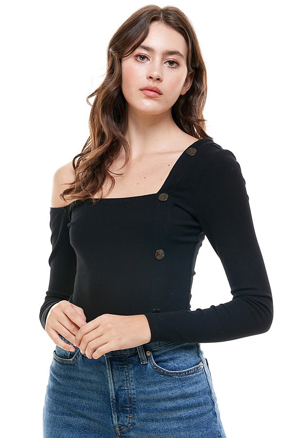 The Minimal Roxbury Asymmetric Neck Bodysuit