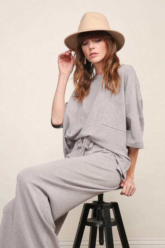 The Minimal Alana Ultra Casual Knit Wide Legged Sweater Pant Set