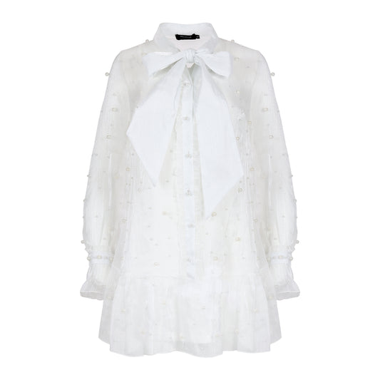 The Minimal Doheny Elite White Pearl Dress