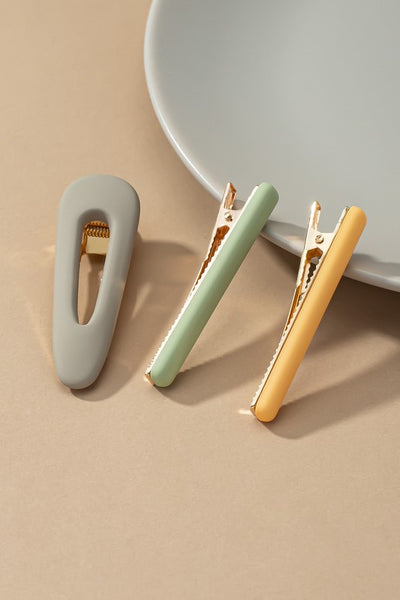 Minimalist Secure Set of 3 Hair Clips