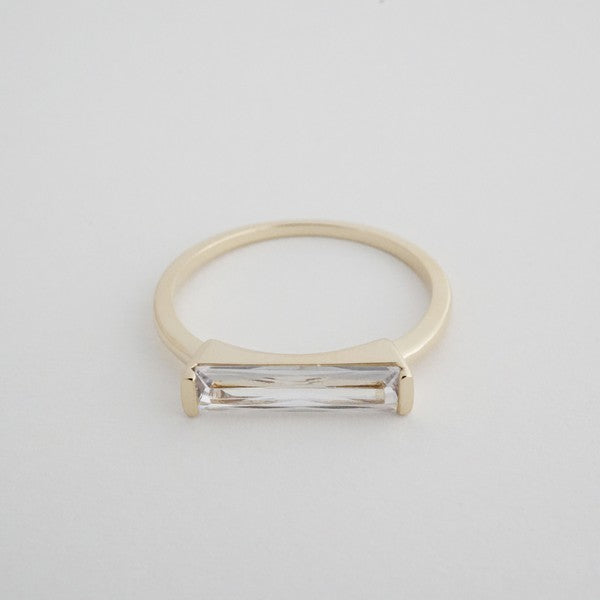 Minimalist Crystal Baguette Ring