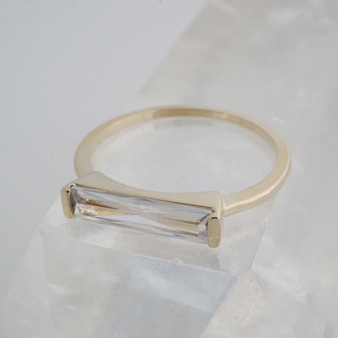 Minimalist Crystal Baguette Ring