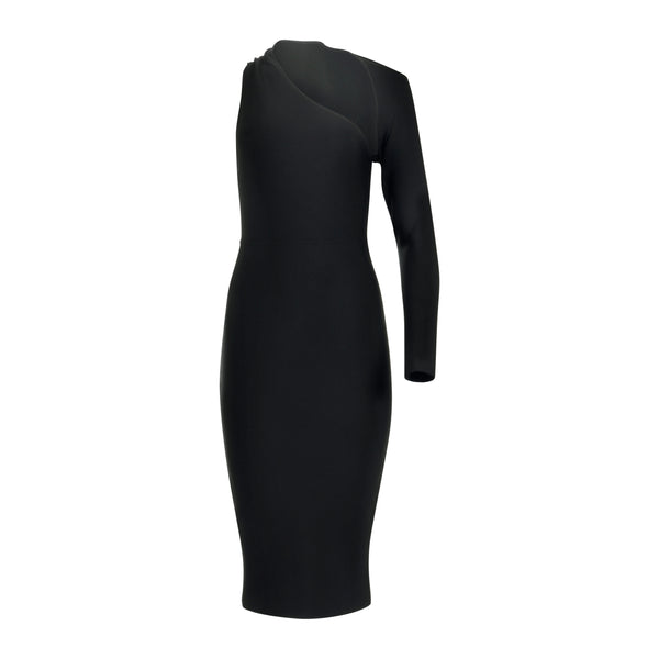The Minimal Canon Black One Sleeve Supreme Luxury Dress