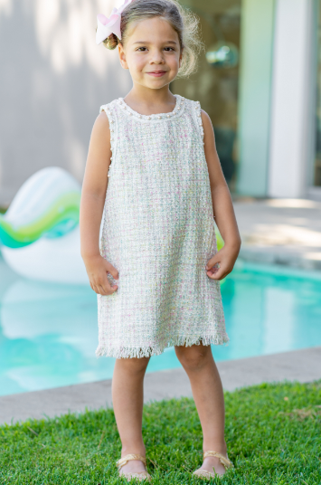 The Minimal Chloe Mini Me Tweed A-line Toddler Dress