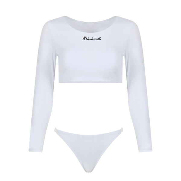 The Minimal LagunaTwo-Piece White Clear Band Bikini Set