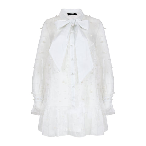 The Minimal Doheny Elite White Pearl Dress